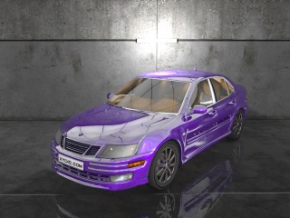 时尚紫色汽车C4D模型