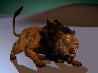 狮子C4D模型