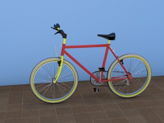 时尚红色自行车C4D模型