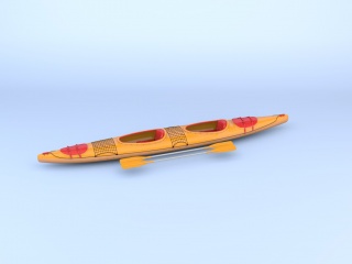黄色游艇皮划艇C4D模型