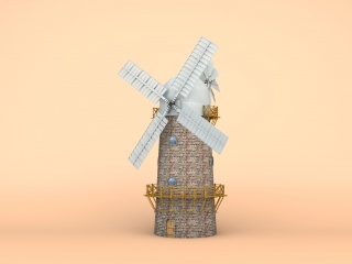 游戏风车建筑C4D模型