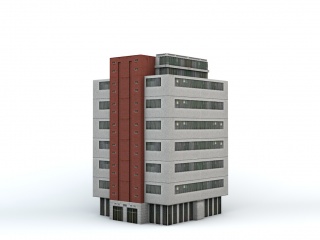 白色方形大楼C4D模型