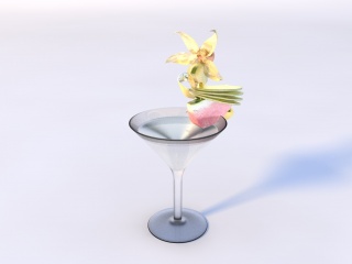 鸡尾酒C4D模型