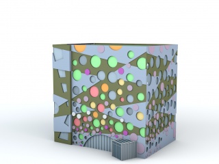 创意多彩建筑C4D模型