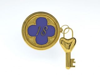 铜质钥匙挂件C4D模型