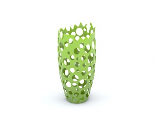 不锈钢镂空花瓶C4D模型