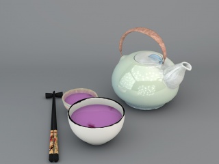 茶壶陈设品C4D模型