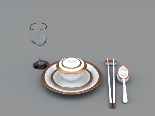 餐厅酒杯C4D模型