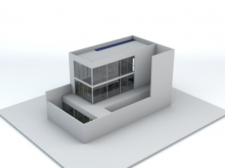 白色教学楼C4D模型