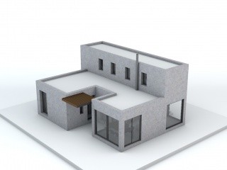 二层建筑C4D模型