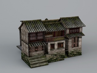 江南水乡建筑C4D模型