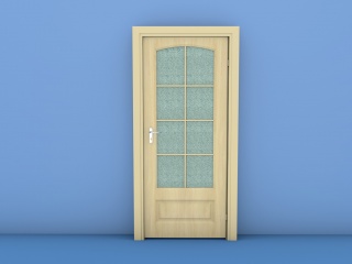 木质卧室门C4D模型