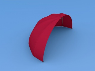 红色半圆遮雨棚C4D模型