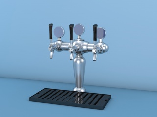 白色啤酒机C4D模型