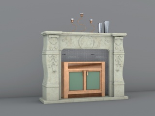 烛台壁炉C4D模型