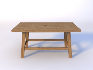 木桌C4D模型