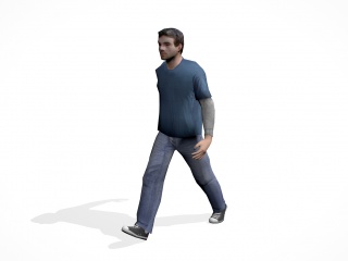 走路的中年男人C4D模型