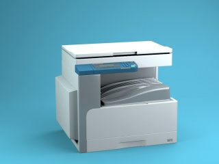 白色家用打印机C4D模型