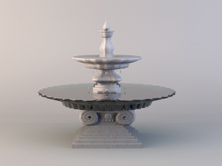 石雕喷泉景观C4D模型