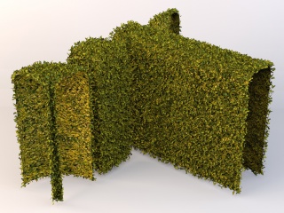 绿植围墙C4D模型
