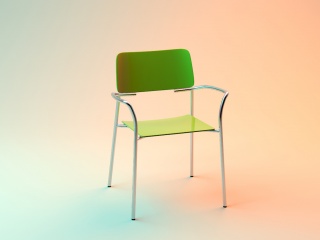 黄色单人椅子C4D模型