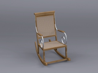 木制摇椅C4D模型