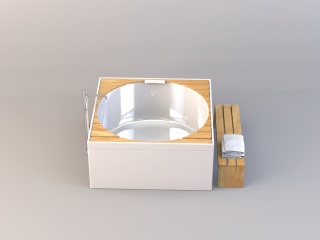 木质浴缸C4D模型