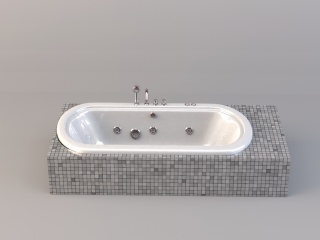 方格时尚浴缸C4D模型