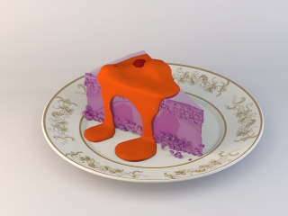 草莓蛋糕C4D模型