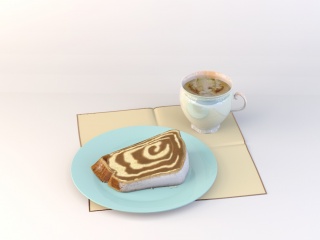 咖啡蛋糕C4D模型