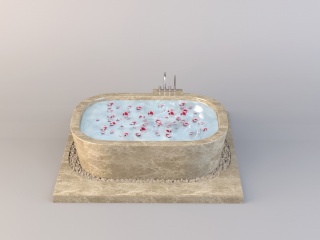 洗澡木桶C4D模型