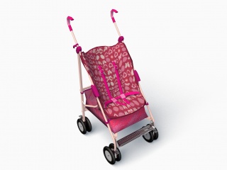 粉色儿童车C4D模型