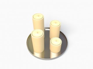 白色蜡烛C4D模型