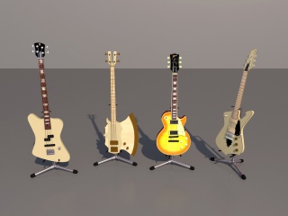 电吉他组合C4D模型