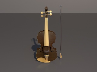 木质小提琴C4D模型