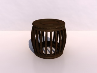 木式鼓凳C4D模型