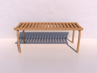 木长凳C4D模型