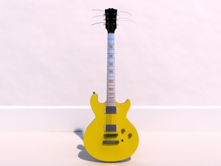 黄色吉他C4D模型