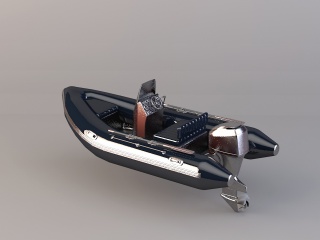 灰色汽艇C4D模型