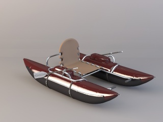 单人皮划艇C4D模型