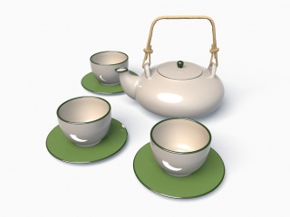 瓷器茶具C4D模型