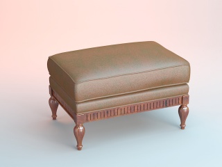 欧式沙发凳C4D模型