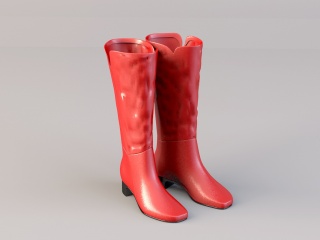 红色长靴C4D模型