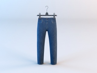 蓝色牛仔裤C4D模型