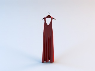 红色女裙C4D模型
