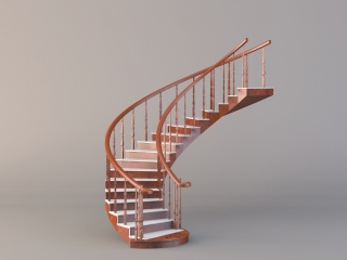 现代旋转楼梯C4D模型