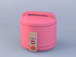 粉色电饭锅C4D模型