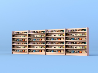 书店大型书架C4D模型