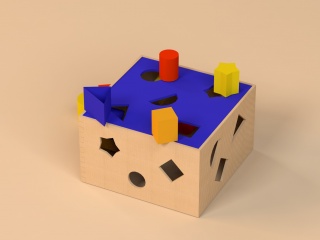 立体拼图玩具C4D模型
