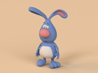 蓝兔子玩具C4D模型